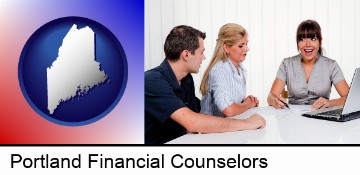 a financial counseling session in Portland, ME